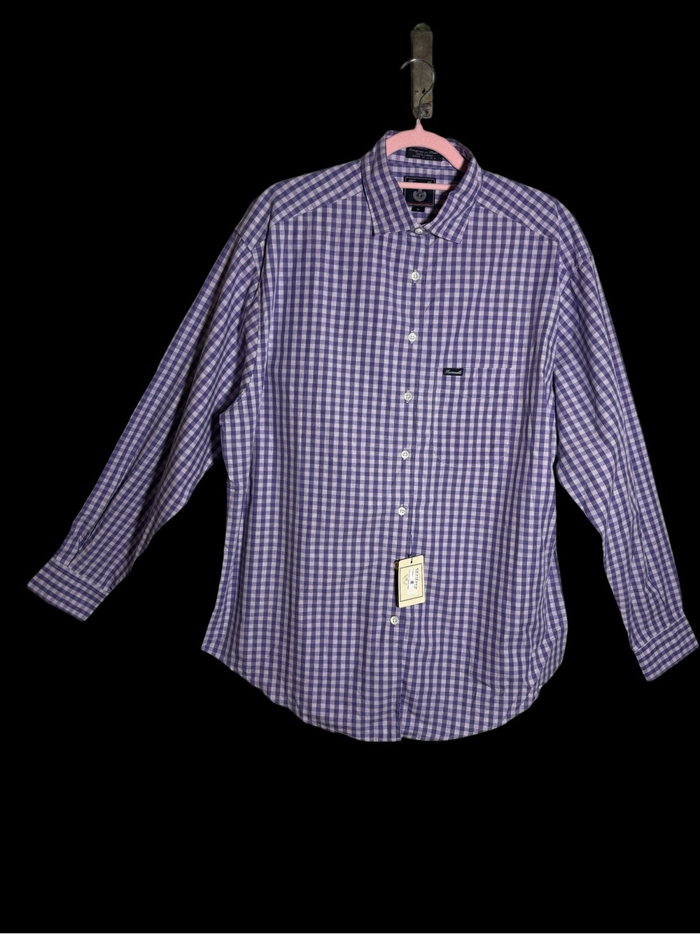 Faconnable Purple Gingham Button-Down Shirt